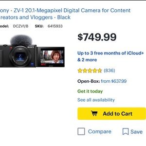 Sony ZV 1 Digital Camera